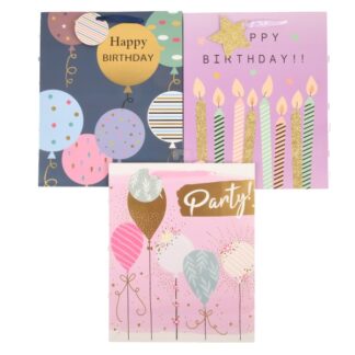 Happy Bday Gift Bag Foil Accents Asst Lg