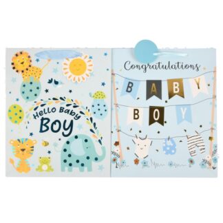 Baby Boy Gift Bag Foil Accents Asst Lg