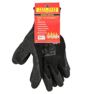 10 Gauge Knit Latex Coat Gloves Blk Sz Lg 1 Pr