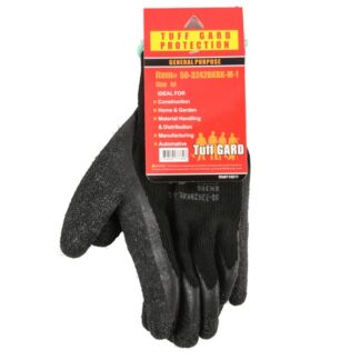 10 Gauge Knit Latex Coat Gloves Blk Sz Md 1 Pr