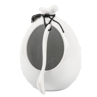 Condiment Holder W/Spoon White