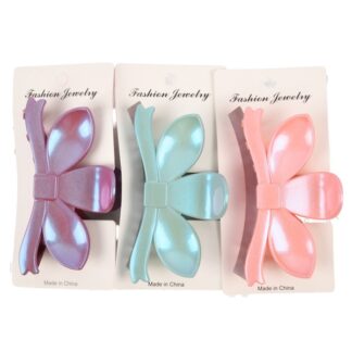 Hair Claw Clip Bow Asst Color 1 Pc
