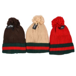 Hw Winter Knit Hat W/Pom Pom Asst Color
