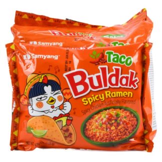 Buldak Spicy Ramen Taco Flavor 4.76 Oz 5 Pk