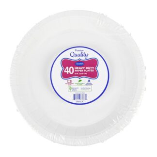 Axxion Paper Plates Hvy Duty White 9 In 40 Ct