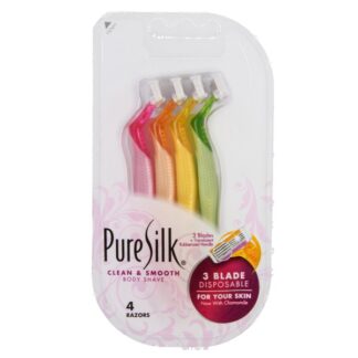Pure Silk Women Triple Blade Disp Razors 4 Ct