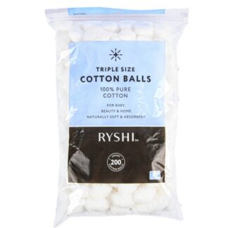 Ryshi Triple Size 100% Cotton Balls 200 Ct