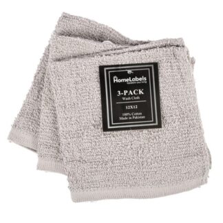 Wash Cloth 100% Cotton 12X12 In 3 Pk