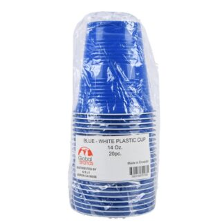 Plastic Cup Blue 14 Oz 20 Pc