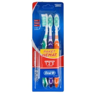 Oral-B Toothbrush 123 Medium 3 Pk