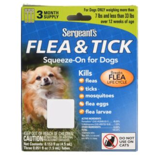 Flea&Tick Squeeze On Dogs 7 To 33 Lbs 1.5 Ml