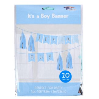 Baby Shower Banner It'S A Boy Blue 10 Ft