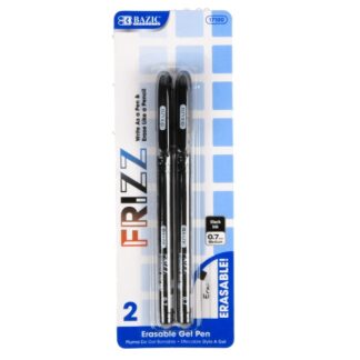 Bazic Frizz Erasable Gel Pen Black .7Mm 2 Pk