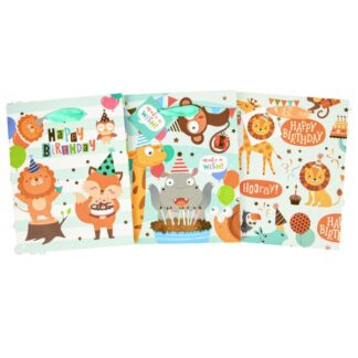 Happy Birthday Gift Bag Zoo Animals Asst Med