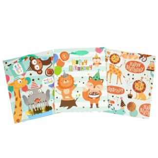 Happy Birthday Gift Bag Zoo Animals Asst Lg
