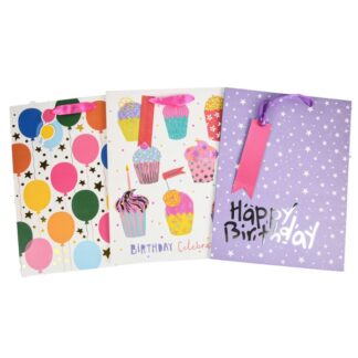 Happy Birthday Gift Bag Asst Designs Xlg