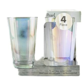 Radiance Glass Cup White Pearl 15.75 Oz 4 Pk
