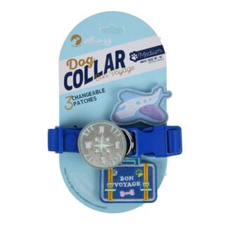 Whimsy Dog Collar W/Patches Bon Voyage Asst