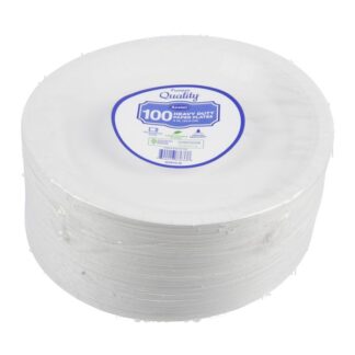 Axxion Hvy Duty Paper Plates White 9 In 100 Ct