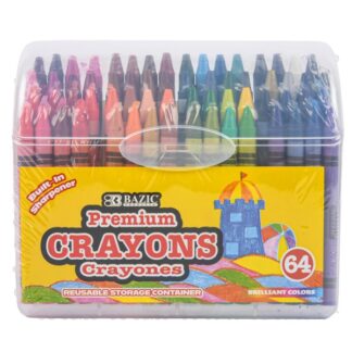 Bazic Premium Crayons W/Sharpener 64 Ct