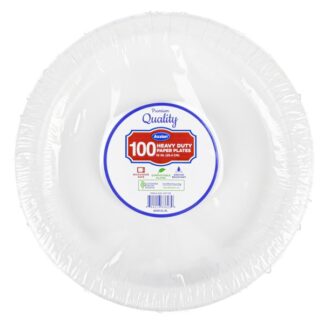 Axxion Heavy Duty Paper Plates White 10 In 100 Ct