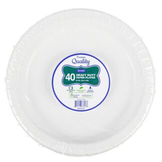 Axxion Heavy Duty Paper Plates White 10 In 40 Ct