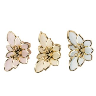 Hair Claw Lotus Clip Asst Color W/Gold Trim