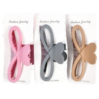 Hair Claw Heart Clip Matte Asst Color