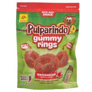 De La Rosa Pulparindo Gummy Rings Watermelon 9 Oz