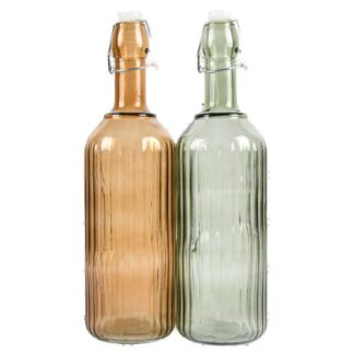 Glass Bottle Asst Color 12X3.5 In 1 Lt