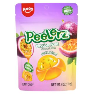 Amos Peelerz Gummy Candy Passion Fruit 6 Oz