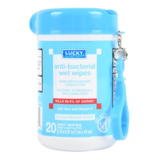 Lucky Anti-Bacterial Wipes Ocean Brz 20 Ct Travel Sz