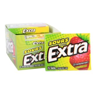 Extra Sours Sgr Free Gum Strawberry 15 Sticks