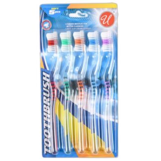 Toothbrush Clear Handle Soft 5 Pk