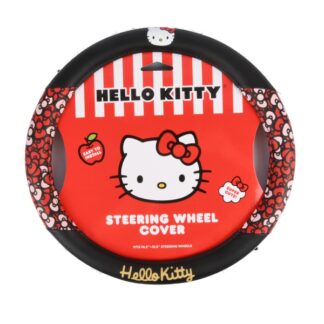 Hello Kitty Steering Wheel Cover Bows Print Blk