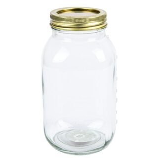Kocina Glass Canning Jar Clear W/Tinplate Lid 33.8 Oz