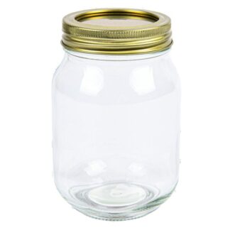 Kocina Glass Canning Jar Clear W/Tinplate Lid 16.9 Oz