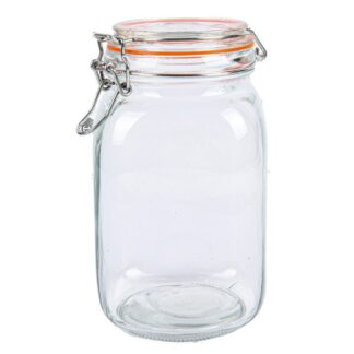 Kocina Glass Jar Clear W/Hermetic Clip 50.7 Oz