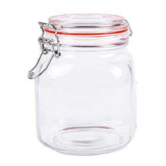 Kocina Glass Jar Clear W/Hermetic Clip 33.8 Oz