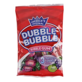 Dubble Bubble Gum 3 Fruit Flavors 4 Oz Peg Bag
