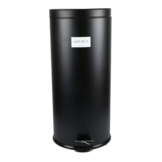 Kitchen Step Rnd Trash Can Steel Black 8 Gal
