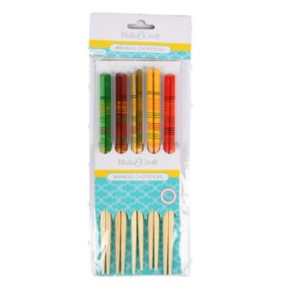 Chopsticks Bamboo Set Asst Color 5 Pr 8.82 In