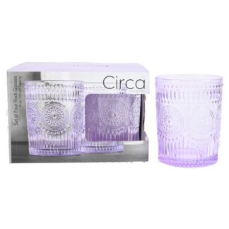 Circa Glass Cup Set Lavender Dof 10 Oz 4 Pc