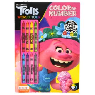Trolls World Tour Color Number Book W/8 Crayons