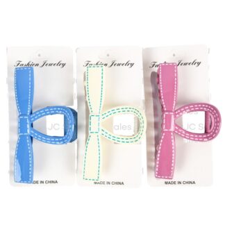 Hair Claw Bow Clip Stitched Trim Asst Color