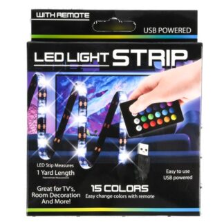 Led Light Strip W/Remote Usb Powrd 15 Color 1 Yard