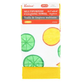 Kocina Polyester Cleaning Towel Asst 15.7X23.6" 2Pc