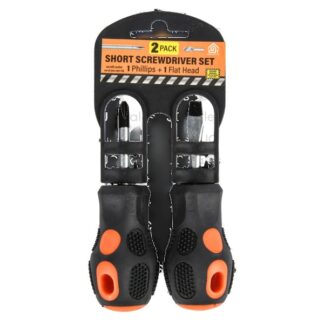 Short Screwdriver Set 1-Phillips & 1-Flat Head 2 Pk
