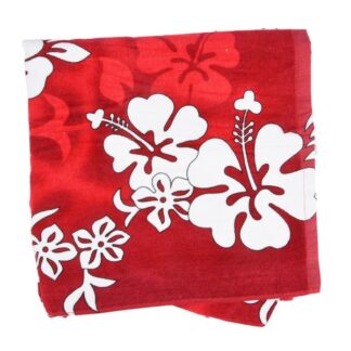Summer Towel Red Hibiscus 30X60 In