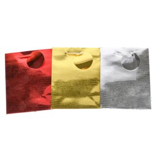 Gift Bag Metallic Asst Colors Medium